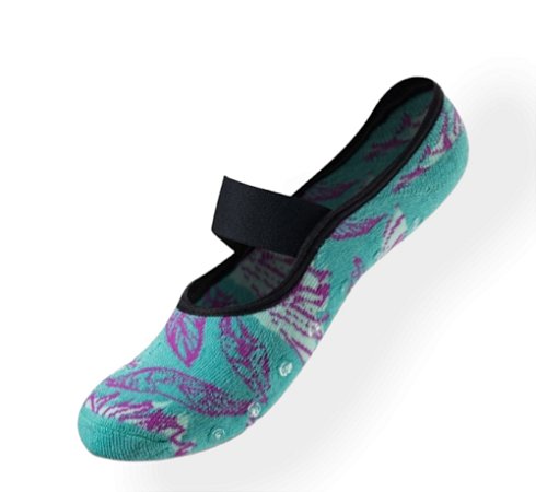 meia sapatilha antiderrapante folhas