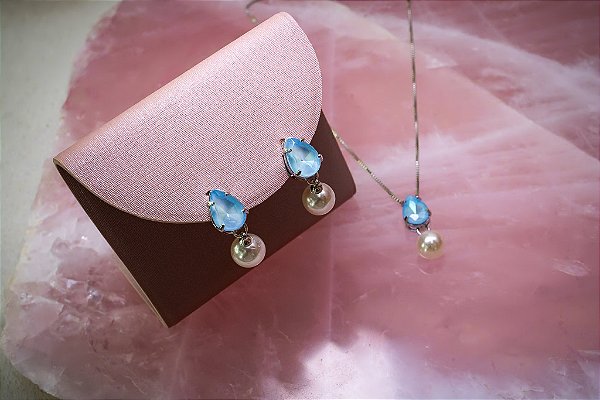 Conjunto Gota Azul Perola