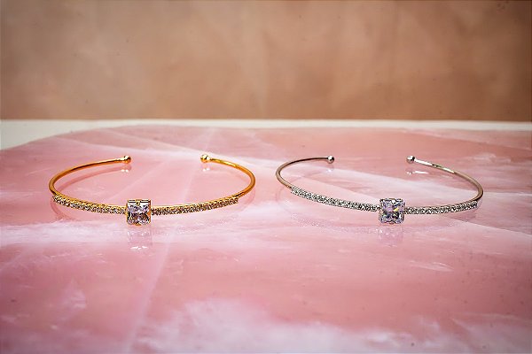 Bracelete Cravejado Zirconia Central