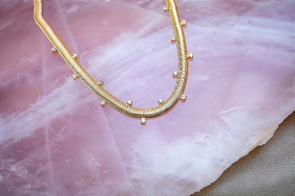 Colar Maleavel com Zirconias