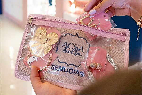 Necessaire Média Rose Personalizada Acsa