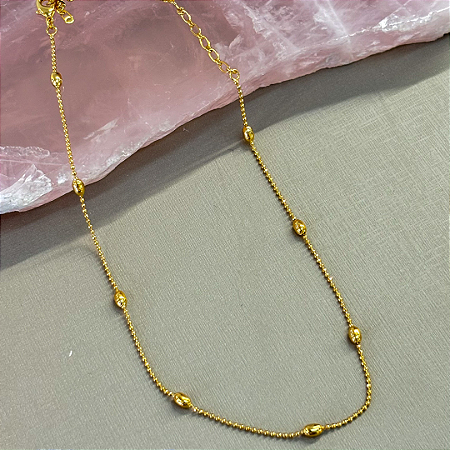 Colar Choker Esferas e Arroz