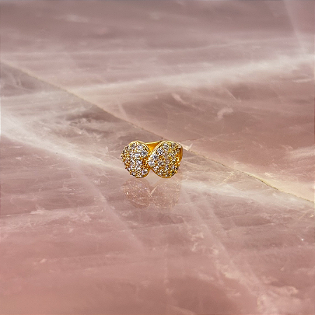 Piercing Fake Dupla Corações Cravejados