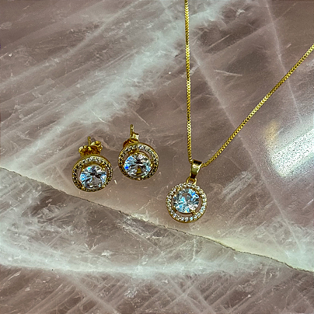 Conjunto Ponto de Luz Cravejado em Volta