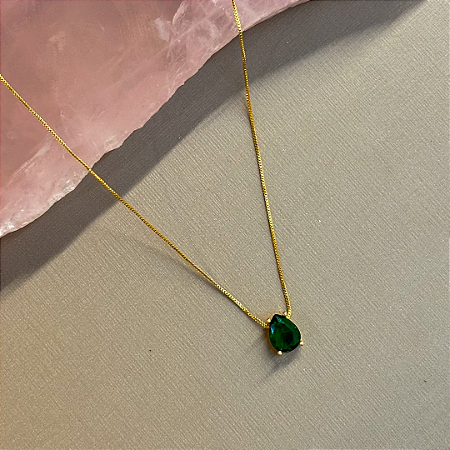 Colar Gota Esmeralda