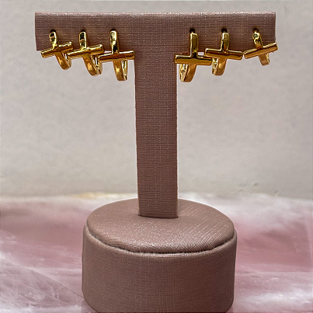 Trio de Argolas Cruz Lisa