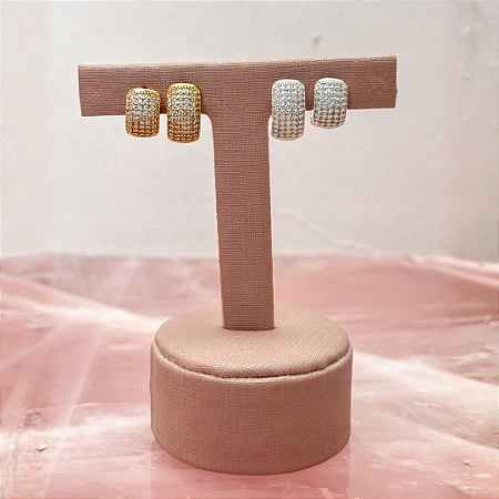 Dupla de Argolas Cravejadas Luxo