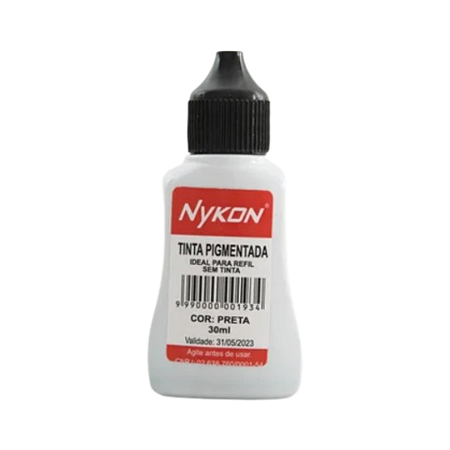 Tinta para carimbo Nykon cor preta 30ml