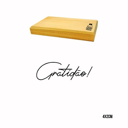 Carimbo gratidão 4x2cm