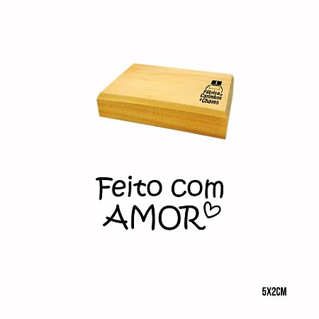 Carimbo feito com amor 5x2cm