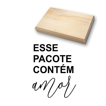 Carimbo esse pacote contém amor 8x6,5cm