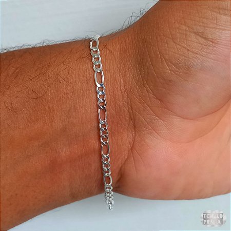 Pulseira Italiana 3x1 Prata 925 - 3mm