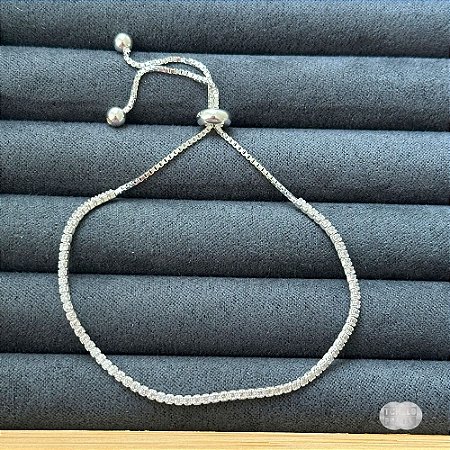 Pulseira Luxo Rivieira Prata 925 - 2mm e 19cm
