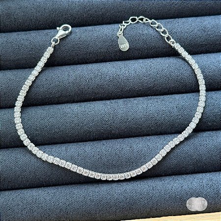 Pulseira Luxo Rivieira Prata 925 - 2mm e 19cm