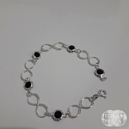 Pulseira Infinito com pedra prata 925