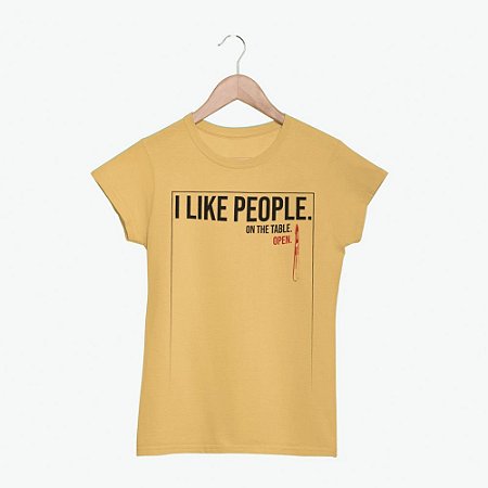 Camiseta I Like People Amarela FEMININA