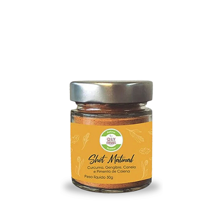 SHOT MATINAL - Cúrcuma, Canela do Ceilão, Gengibre e Pimenta Caiena - Pote 50g (rende 30 porções)