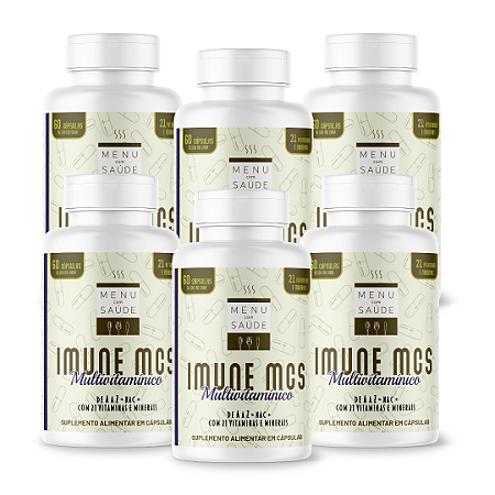 IMUNE MCS Multivitamínico MENU COM SAÚDE- 6 potes com 60 Cápsulas cada