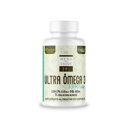 ULTRA ÔMEGA 3  1340mg  MENU COM SAÚDE - 01 pote com 60 cápsulas