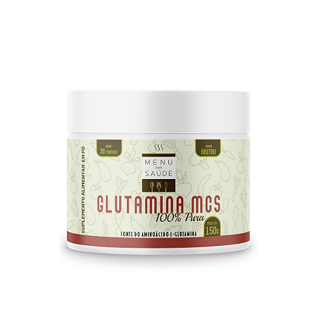 Glutamina MCS 100% pura MENU COM SAÚDE 01 pote com 150g rende 30 doses
