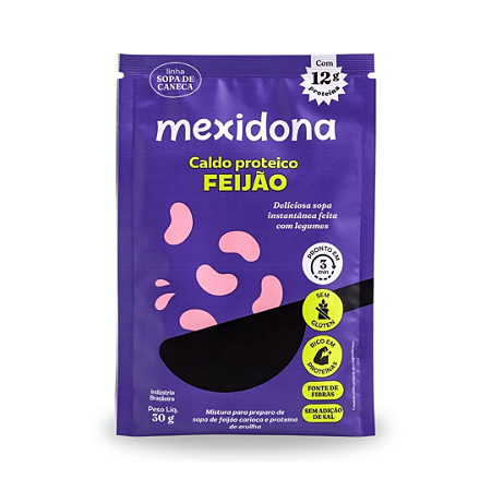 Caldo proteico sabor Feijão 30g rende 01 porção individual de 200ml