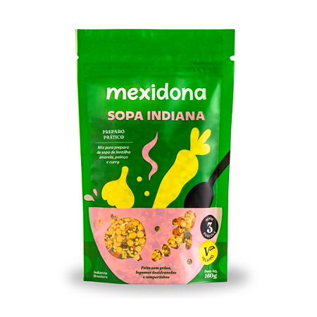 Sopa Proteica Sabor Indiana 160g-  rende 03 porções 250ml
