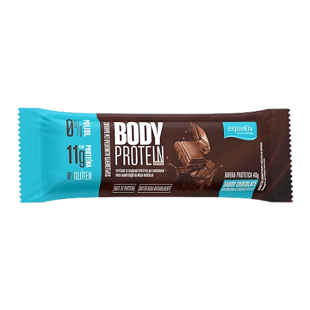 Barra de proteína com 11g de Colágeno Hidrolisado e Proteína do Leite - EQUALIV sabor Chocolate  01 unidade  40g