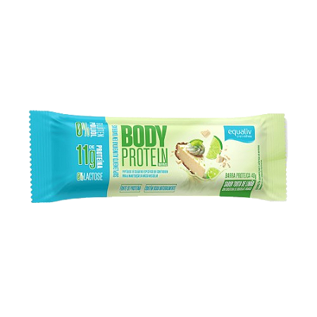 Barra de proteína com 11g de Colágeno Hidrolisado e Proteína do Leite - EQUALIV sabor Torta de Limão com cobertura de chocolate branco  SEM LACTOSE  01 unidade 40g