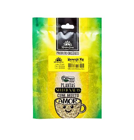 Para acalmar  Maracujá Orgânica- sachê 30g erva fracionada KAMPO DAS ERVAS