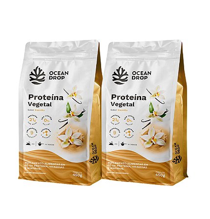 KIT - 2 Proteína Vegetal Baunilha OCEAN DROP com 02 sachês 450g cada
