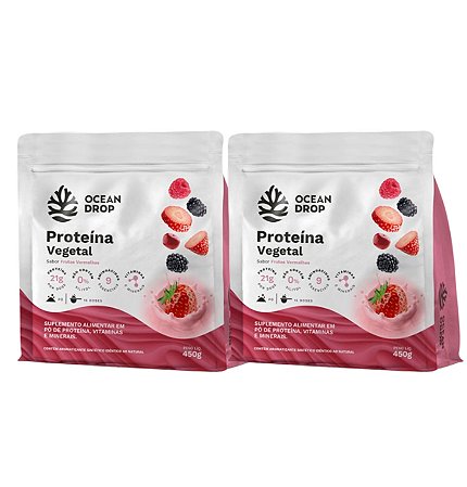 KIT - 2 Proteína Vegetal Frutas Vermelhas OCEAN DROP- 02 sachês 450g cada