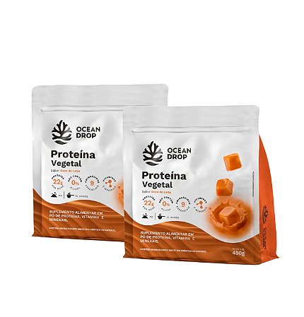 KIT - 02 Proteína Vegetal Doce de Leite OCEAN DROP - 02 sachês de 450g cada