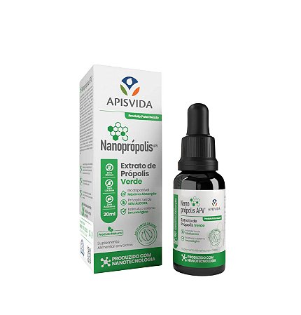 Extrato de Própolis Verde - Nanoprópolis - APIS VIDA - Alta Absorção - 20 ml