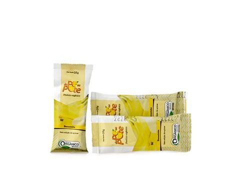 Bananinha orgânica sem açúcar - Do Pé ao pote  28g   Kit com 3 unidades