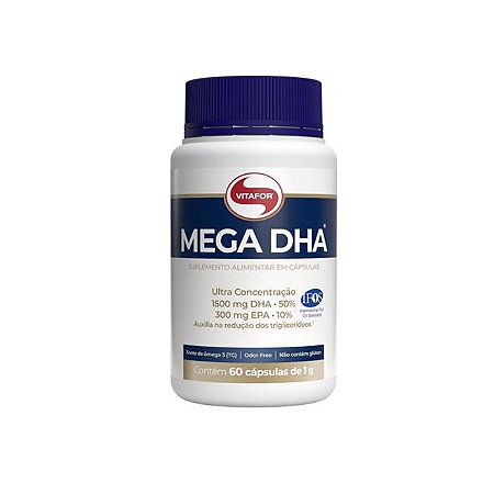 Mega DHA Ômega - VITAFOR - com 60 cápsulas - Menu com Saúde - Alimentos,  Bebidas e Suplementos