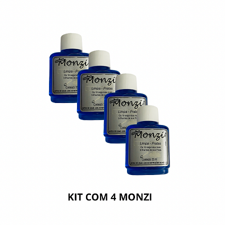 Kit com 4 Limpa Pratas Monzí Azul Original
