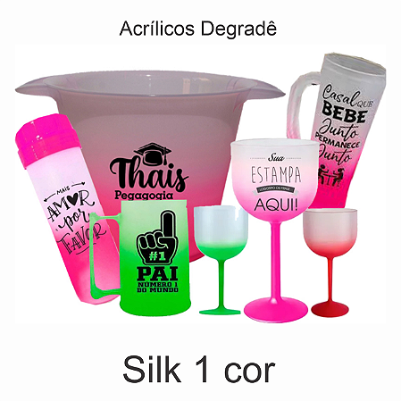 Acrílicos Jateado Degradê Personalizados - Impressão 1 cor  Cod 7489