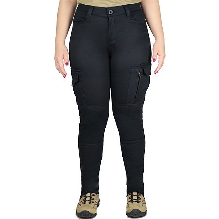 Calça Tática Militar Feminina Fem-Tac Preta Bélica