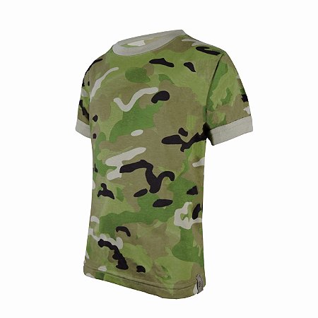 Camiseta Infantil Soldier Kids Camuflada Multicam Bélica