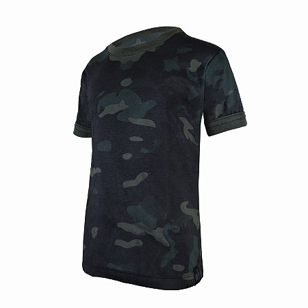 Camiseta Infantil Soldier Kids Camuflada Multicam Black Bélica