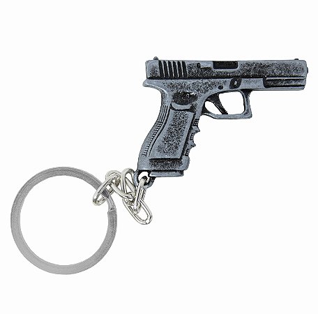 Chaveiro Pistola Glock - Prata Velho