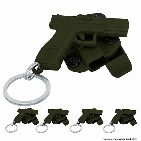 Kit 5 Chaveiros Holster Bélica - Verde-Oliva