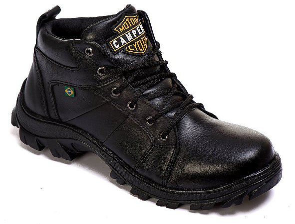 Tênis Adventure Masculino Em Couro Latego Ref-611 Preto