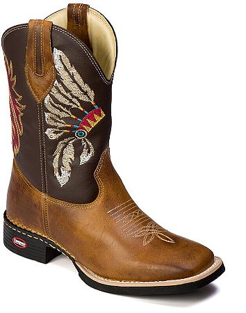 Botina Texana Em Couro Fóssil Cor Mostarda 240