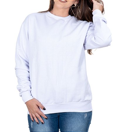Blusa Moletom Femino Branco Sem Bolso Enfermeira/Medica