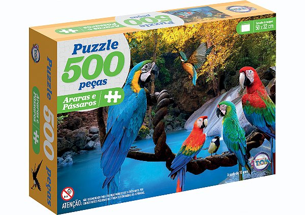 Puzzle 500 Peças - Araras e Pássaros