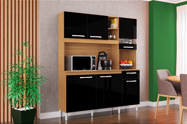 Armário de cozinha preto - bárbara - Saimys Móveis
