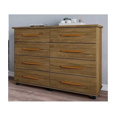 Comoda jade 8 gavetas - Amêndoa