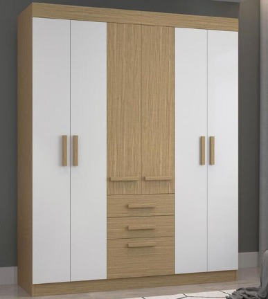 Guarda Roupa Solteiro 7 Portas ref 5137- Atacama off white
