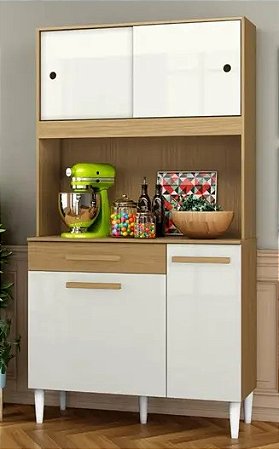 kit Cozinha Compacta 4 Portas 1 Gaveta 4306-  Atacama off white